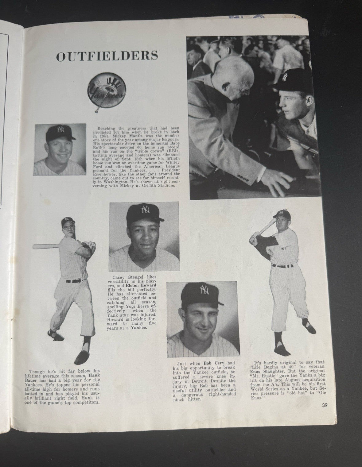 1956 World Series Program New York Yankees vs Brooklyn Dodgers Don Larsen Pg