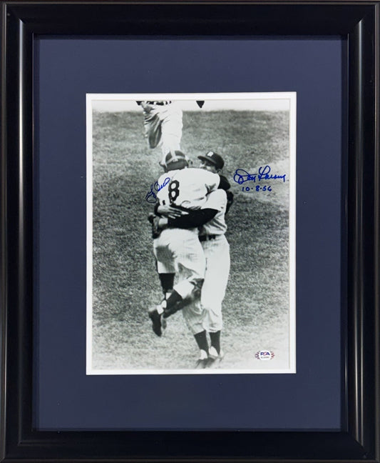 Yogi Berra Don Larsen Signed 11x14 Framed Photo Yankees WS Perfect Game Auto PSA