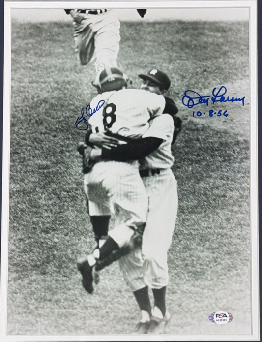 Yogi Berra Don Larsen Signed 11x14 Framed Photo Yankees WS Perfect Game Auto PSA
