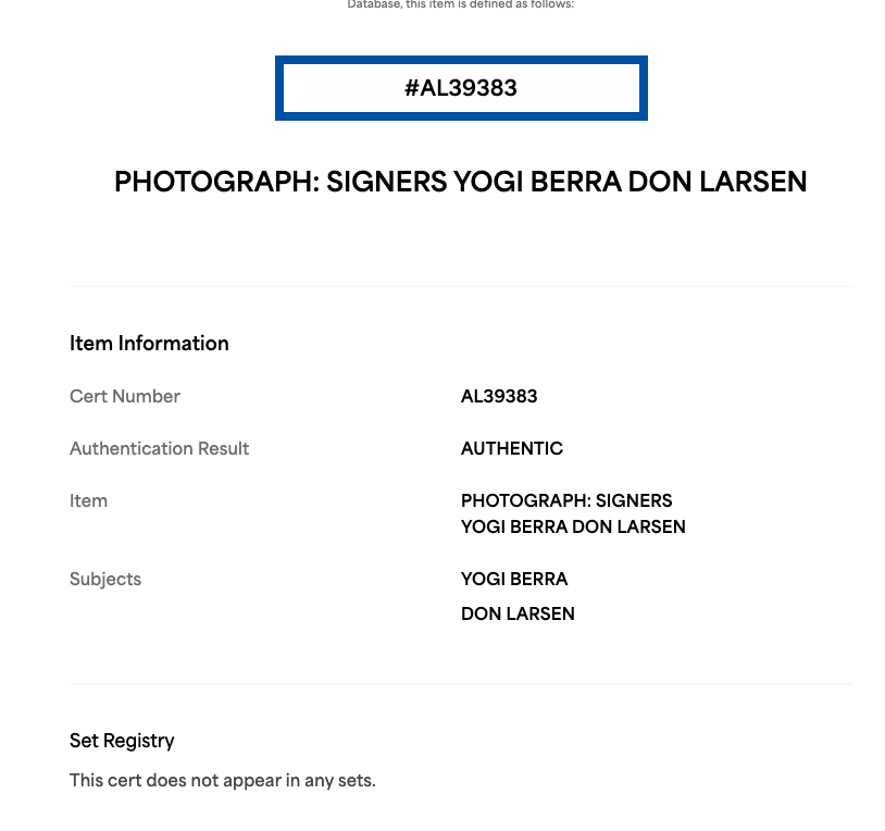 Yogi Berra Don Larsen Signed 11x14 Framed Photo Yankees WS Perfect Game Auto PSA