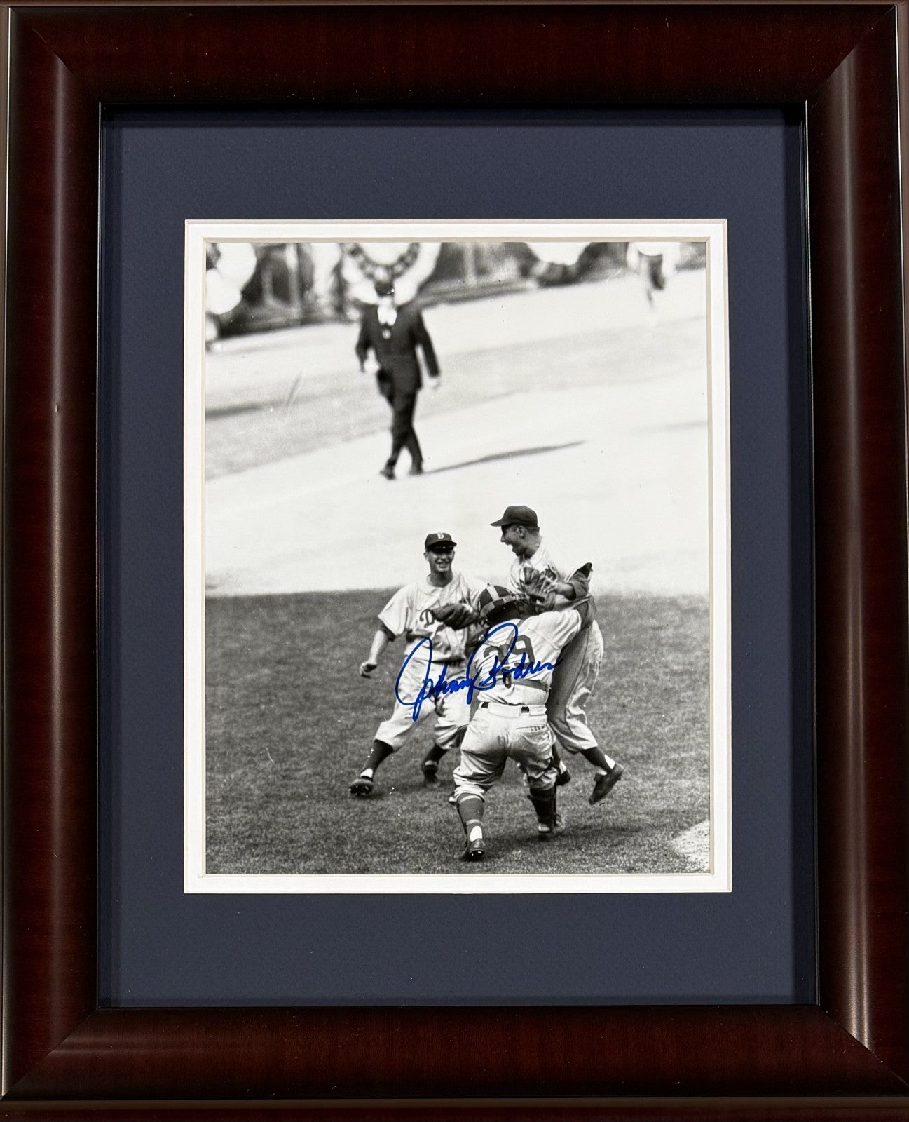 Johnny Podres Signed 8x10 Photo Framed 1955 WS Game 7 Brooklyn Dodgers Auto COA