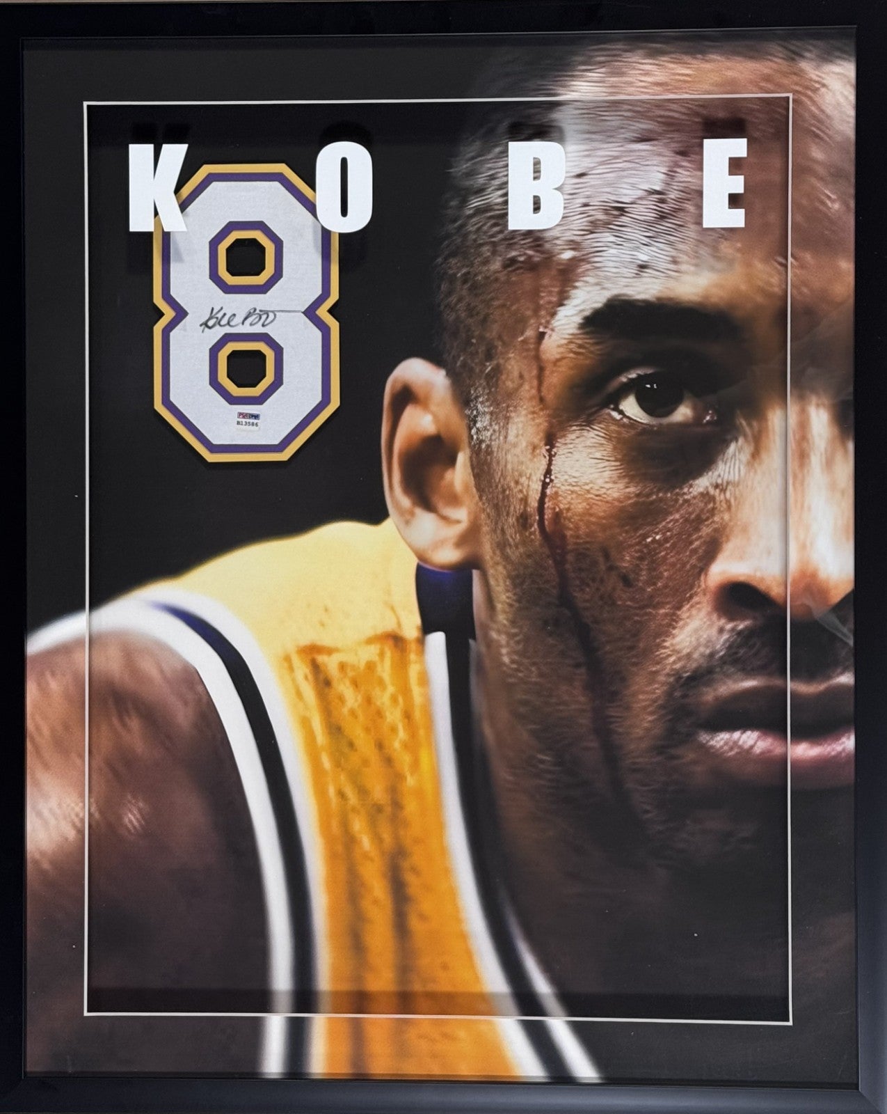 Kobe Bryant Signed Jersey Number Framed LED Shadowbox Auto PSA COA LA Lakers HOF