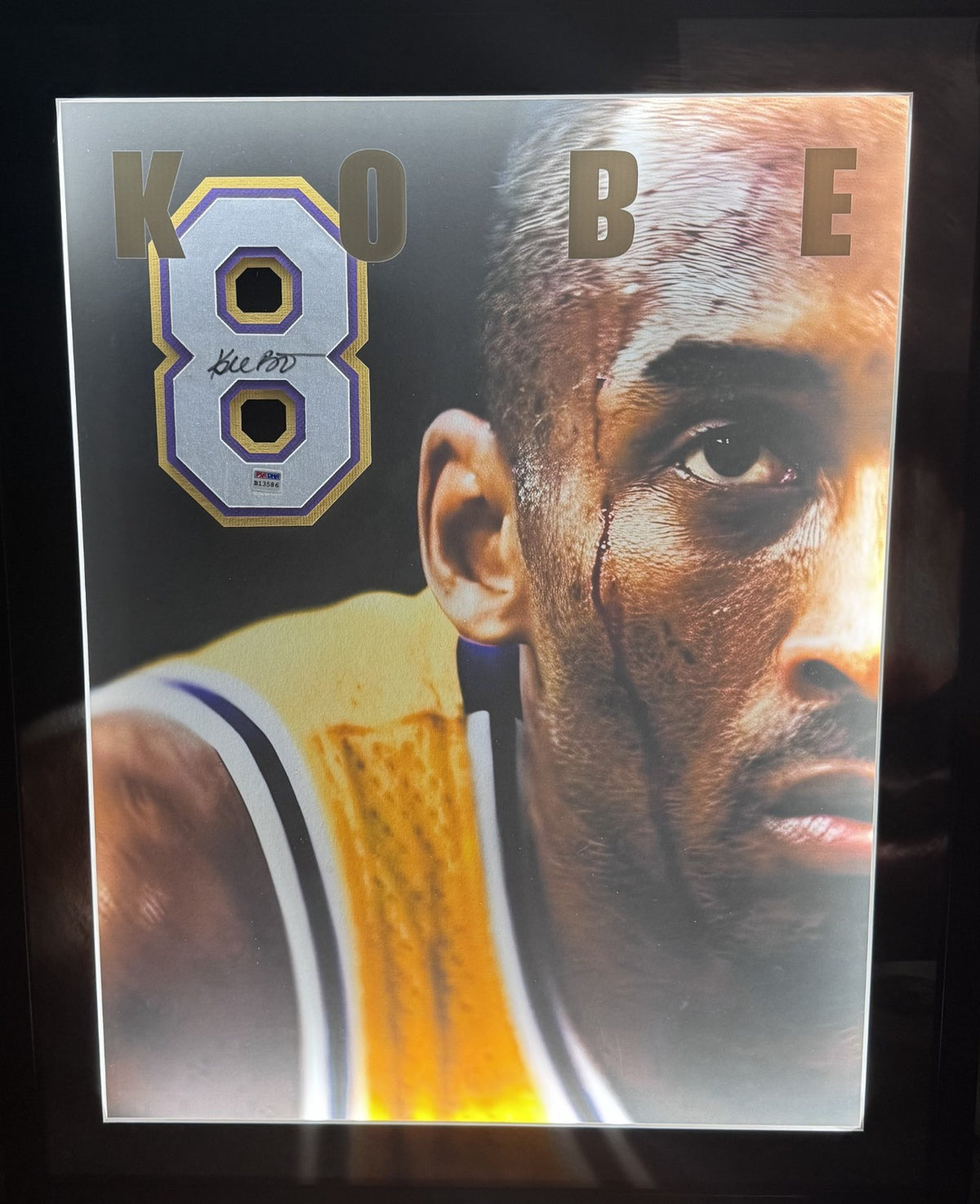 Kobe Bryant Signed Jersey Number Framed LED Shadowbox Auto PSA COA LA Lakers HOF