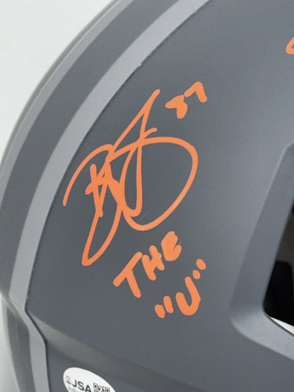 Miami Hurricanes 01 Signed Riddell Slate Auth Helmet 5 Auto JSA COA Gore Portis