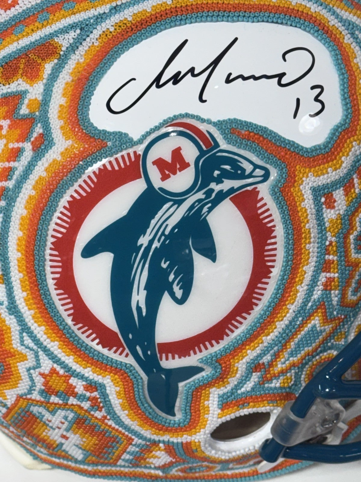 Dan Marino Signed Dolphins Custom 1/1 Authentic Riddell Helmet Auto Fanatics COA