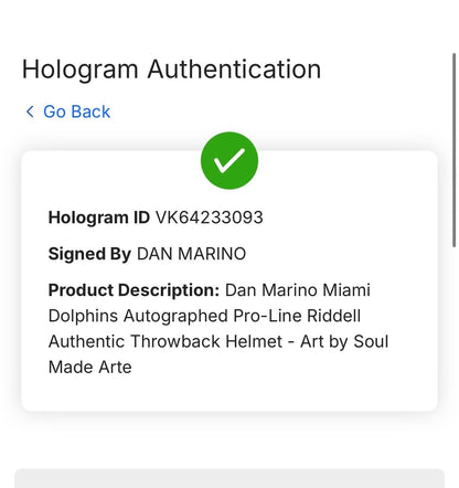 Dan Marino Signed Dolphins Custom 1/1 Authentic Riddell Helmet Auto Fanatics COA