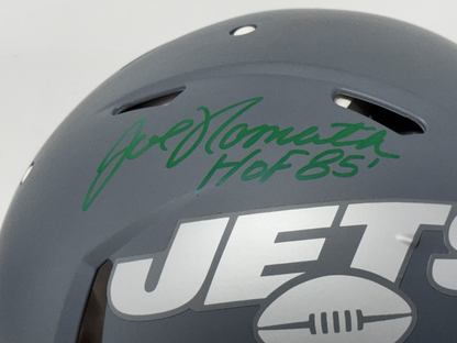 Joe Namath Signed Jets Riddell Slate Speed Authentic Helmet HOF 85 Auto Fanatics