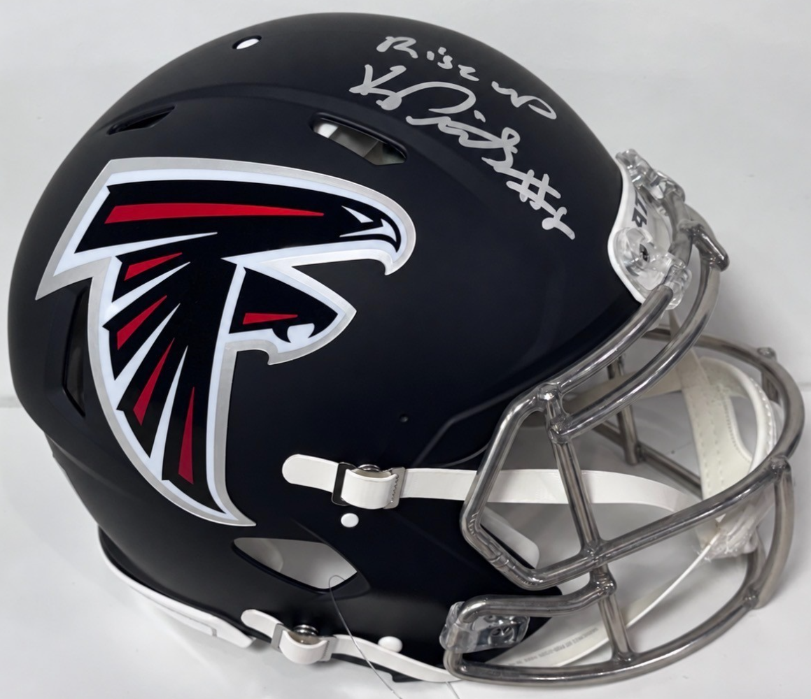 Kyle Pitts Signed Falcons Riddell Speed Authentic Helmet Rise Up Auto BAS COA