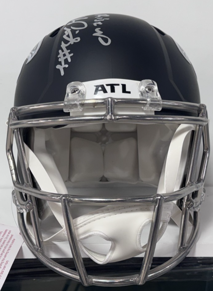 Kyle Pitts Signed Falcons Riddell Speed Authentic Helmet Rise Up Auto BAS COA