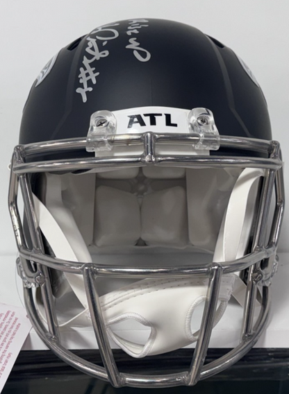 Kyle Pitts Signed Falcons Riddell Speed Authentic Helmet Rise Up Auto BAS COA