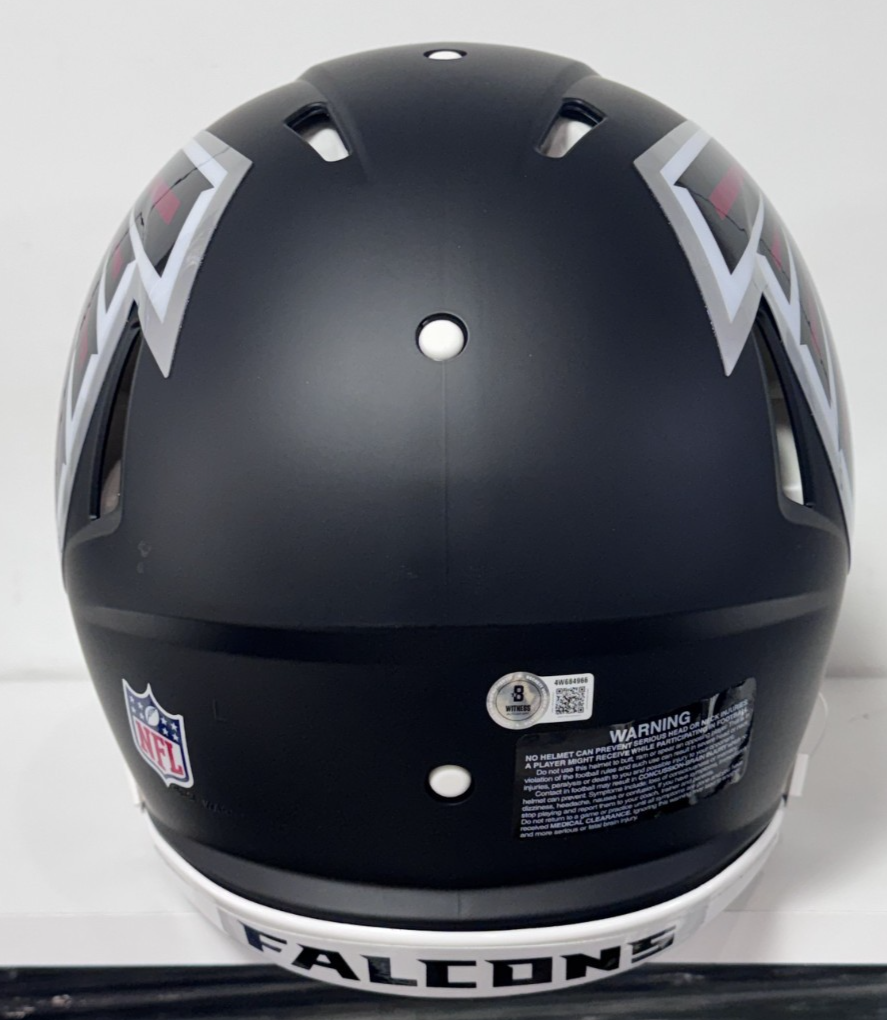 Kyle Pitts Signed Falcons Riddell Speed Authentic Helmet Rise Up Auto BAS COA