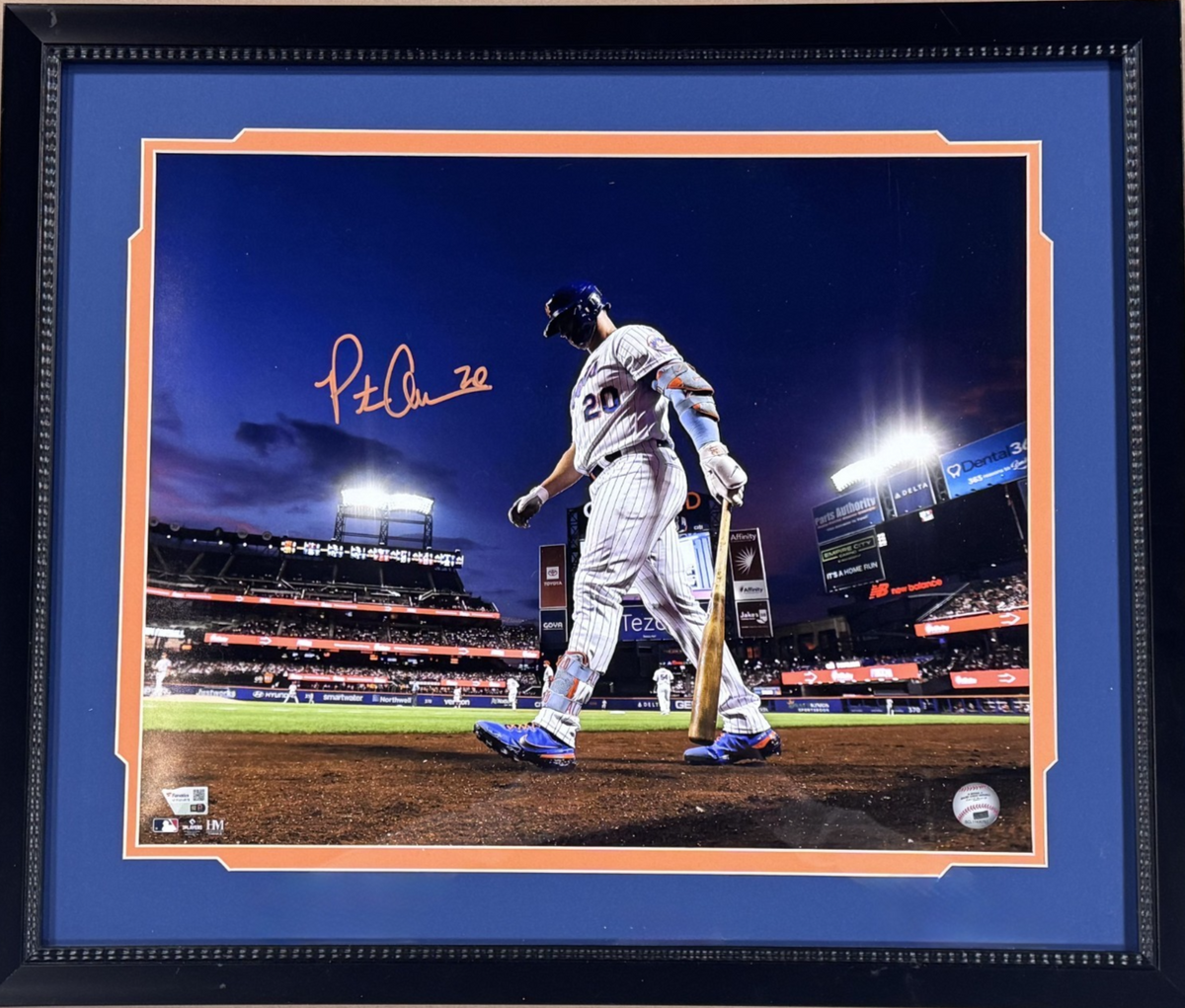 Pete Alonso Signed New York Mets 16x20 Photo Framed Auto Fanatics COA