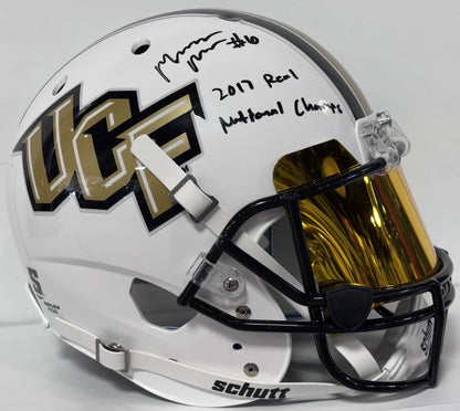 McKenzie Milton Signed UCF Schutt Helmet 2017 Real National Champs Auto JSA COA