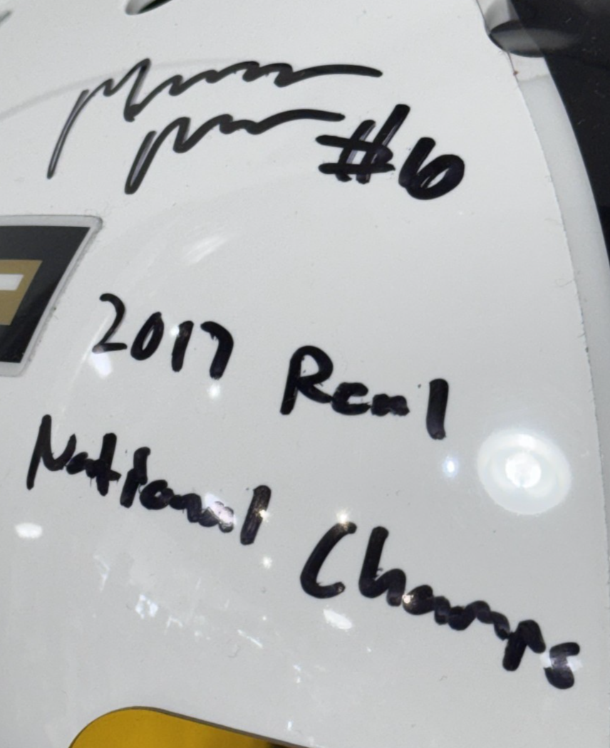 McKenzie Milton Signed UCF Schutt Helmet 2017 Real National Champs Auto JSA COA