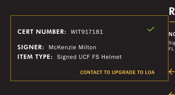 McKenzie Milton Signed UCF Schutt Helmet 2017 Real National Champs Auto JSA COA
