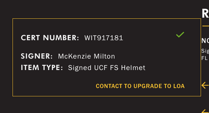 McKenzie Milton Signed UCF Schutt Helmet 2017 Real National Champs Auto JSA COA