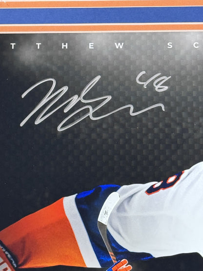Matthew Schaefer Signed 16x20 1st OT Goal Photo Framed UDA COA Plaque Islanders