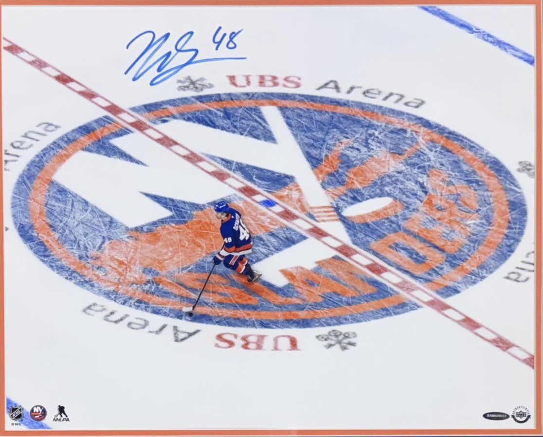Matthew Schaefer Signed 16x20 Center Ice Photo Framed Plaque Auto UDA COA Isles