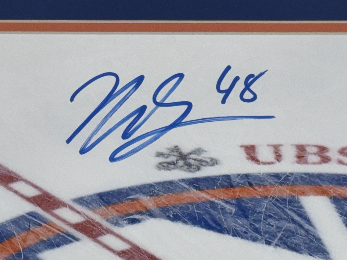 Matthew Schaefer Signed 16x20 Center Ice Photo Framed Plaque Auto UDA COA Isles