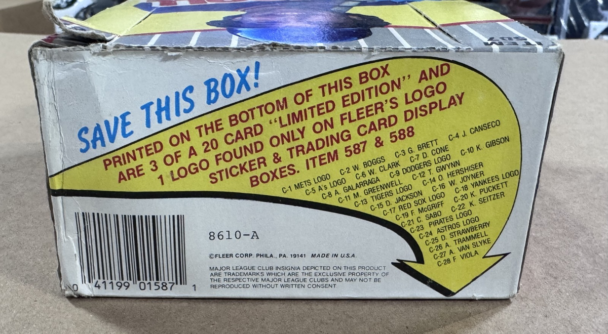 1989 Fleer Baseball Wax Box From Fresh Case Bill Ripken FF Error 90101 Confirm