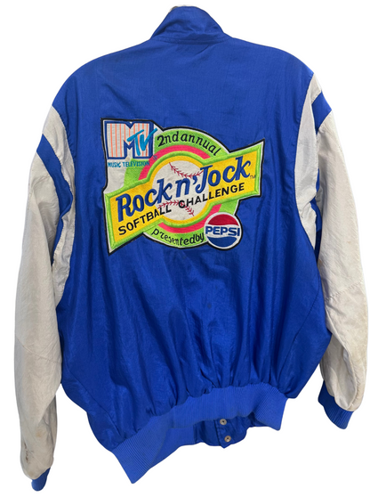 MTV 2nd Annual Rock N' Jock Softball Challenge Varsity Jacket 1991 Size L