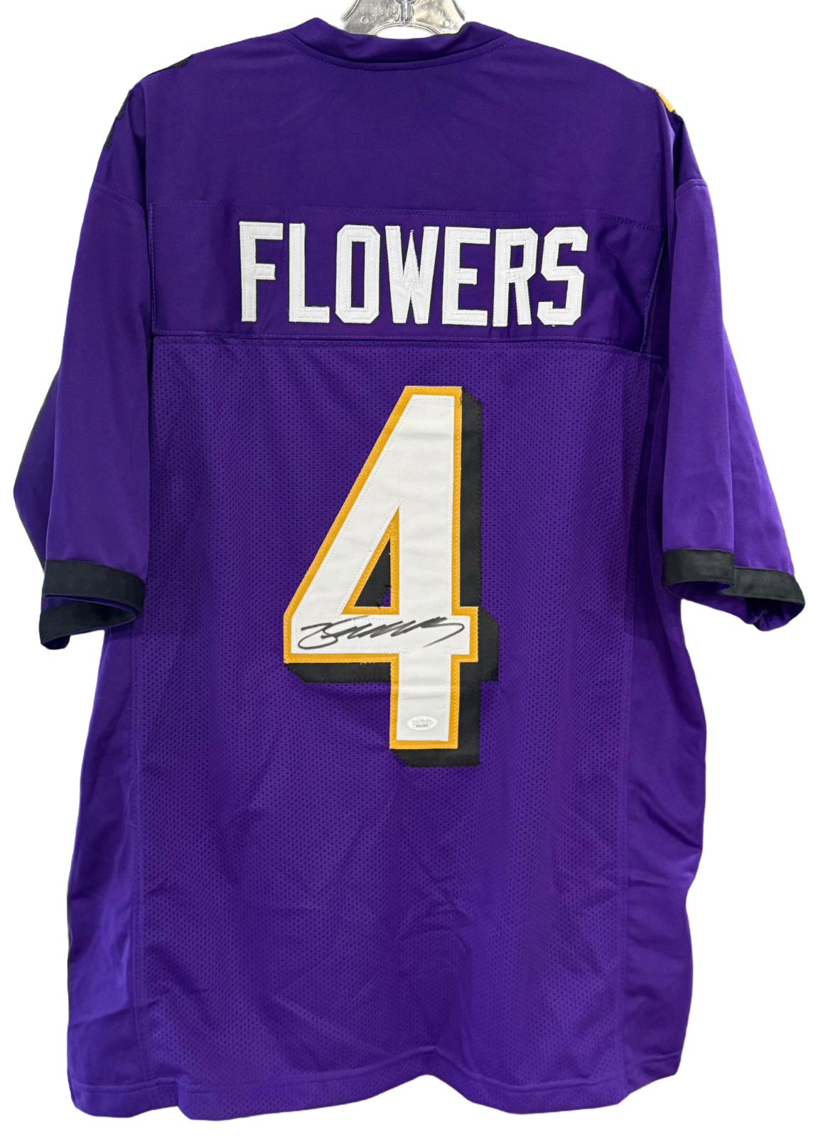 Zay Flowers Signed Custom Football Jersey #4 Sz XL Baltimore Ravens Auto JSA COA