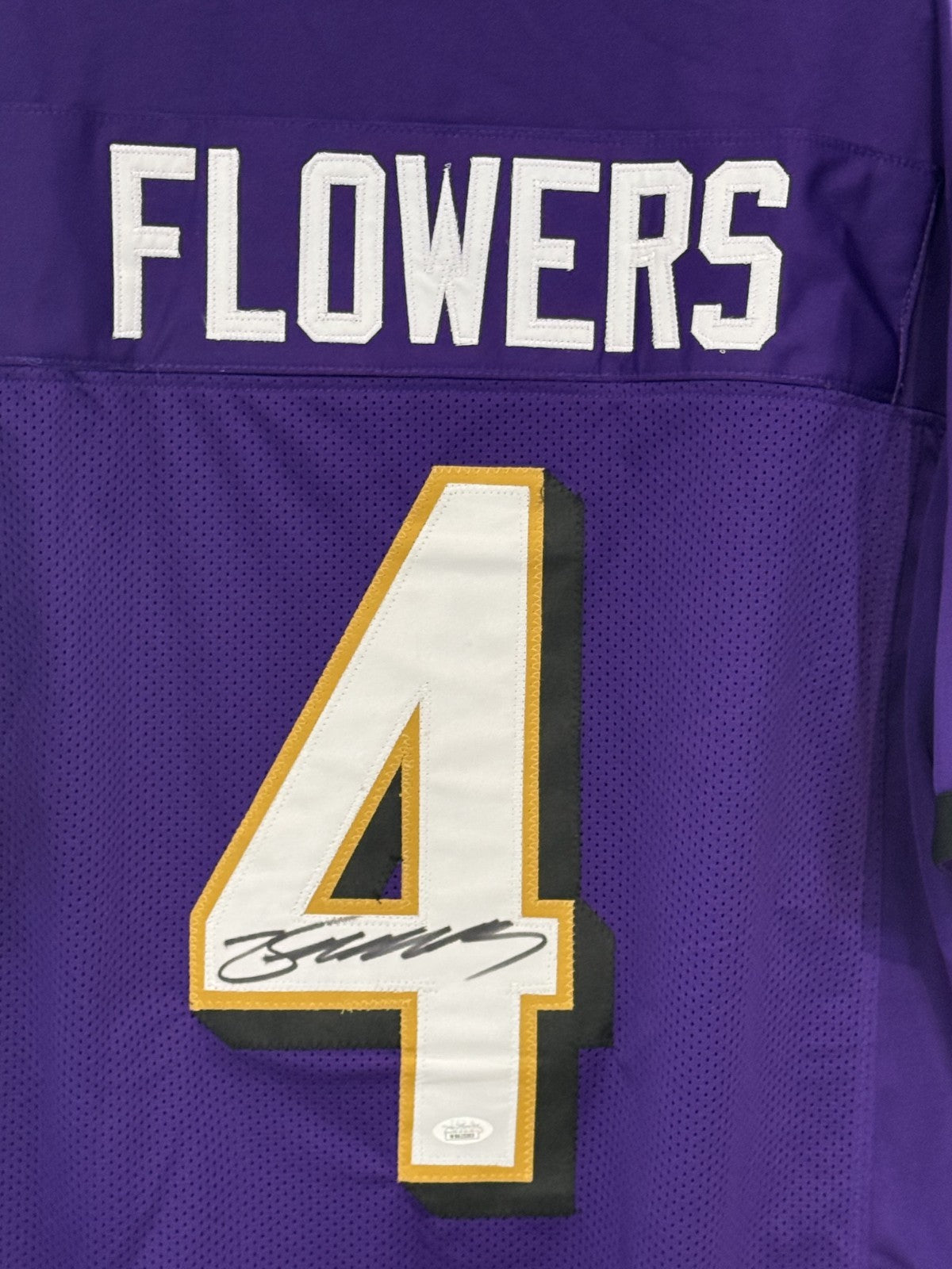 Zay Flowers Signed Custom Football Jersey #4 Sz XL Baltimore Ravens Auto JSA COA