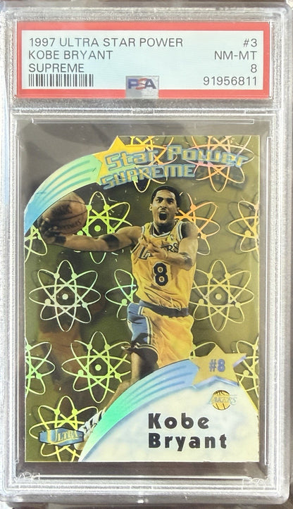 1997 Fleer Ultra Star Power Supreme Kobe Bryant Lakers PSA 8 Nm - Mint