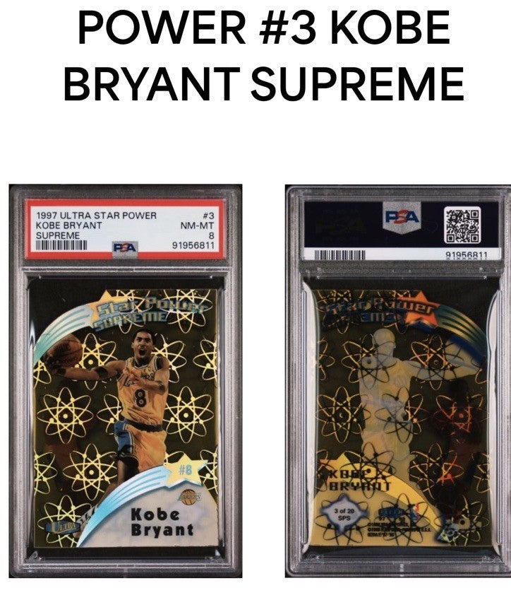 1997 Fleer Ultra Star Power Supreme Kobe Bryant Lakers PSA 8 Nm - Mint