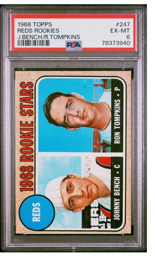 1968 Topps Johnny Bench RC Rookie HOF #247 PSA 6  LOOKS Nicer Centered