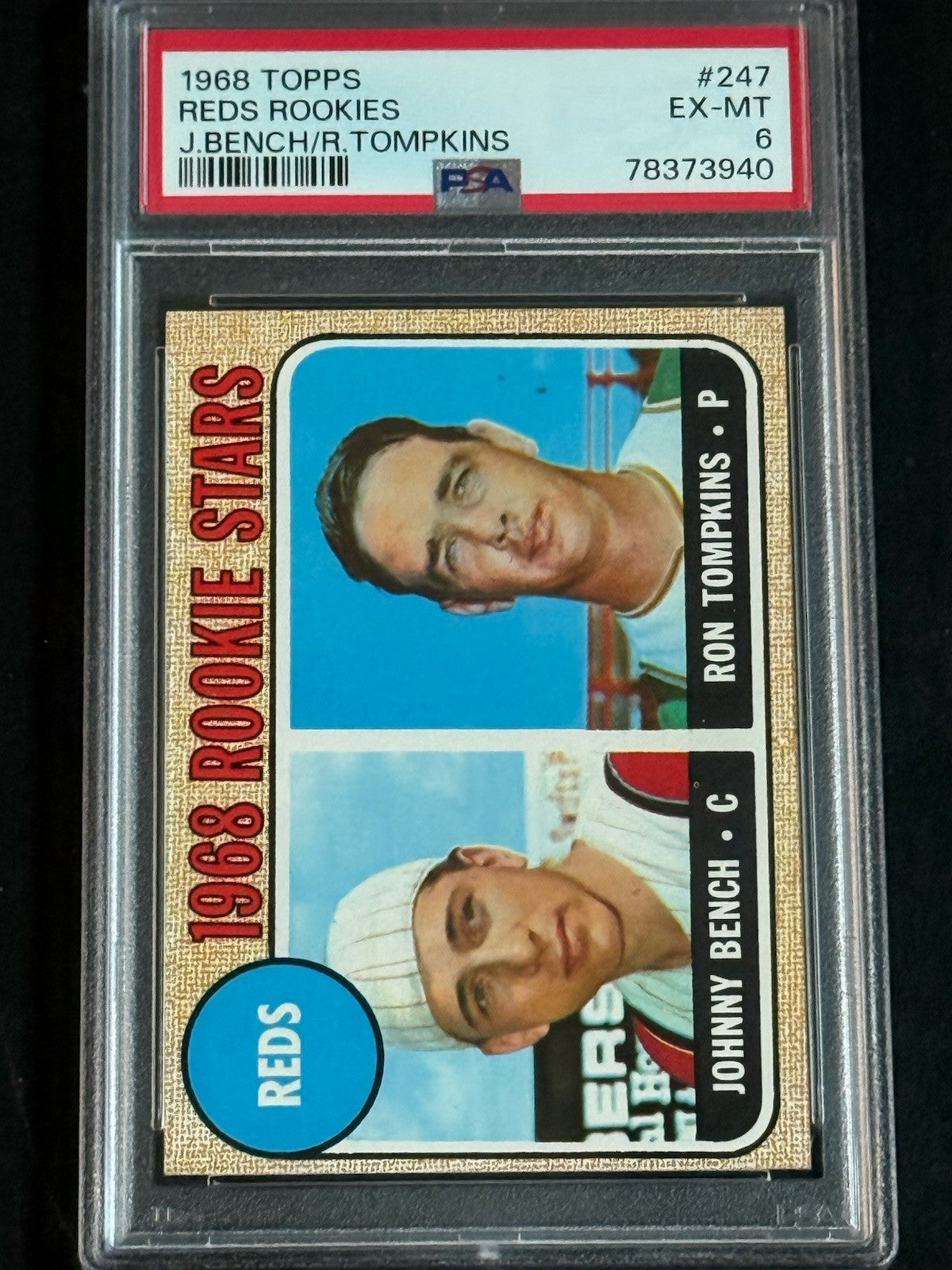 1968 Topps Johnny Bench RC Rookie HOF #247 PSA 6  LOOKS Nicer Centered