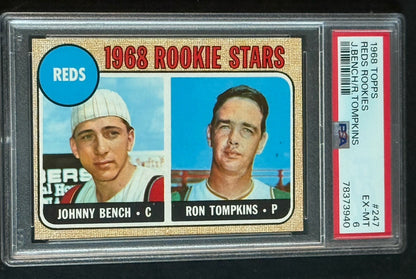 1968 Topps Johnny Bench RC Rookie HOF #247 PSA 6  LOOKS Nicer Centered