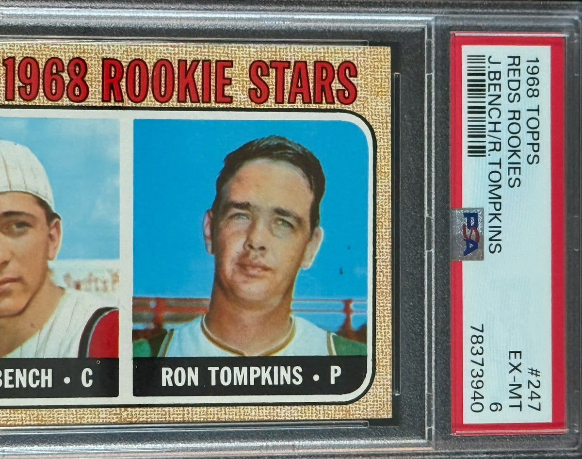 1968 Topps Johnny Bench RC Rookie HOF #247 PSA 6  LOOKS Nicer Centered