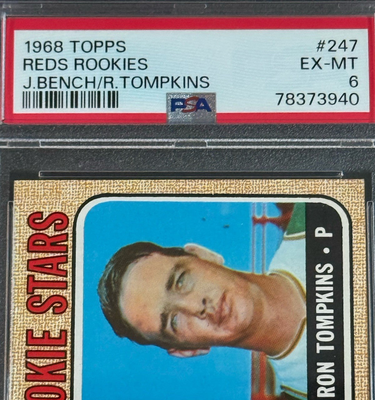 1968 Topps Johnny Bench RC Rookie HOF #247 PSA 6  LOOKS Nicer Centered