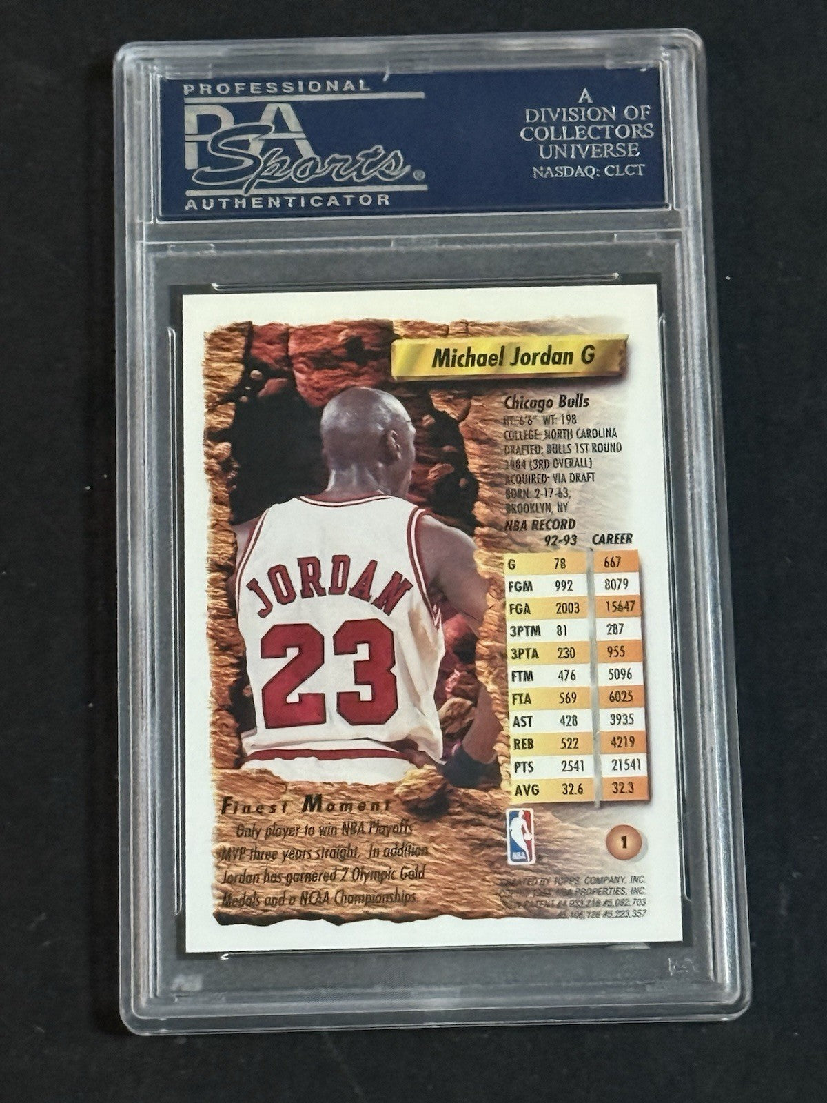 1993 Topps Finest Michael Jordan #1 PSA 8 NM-MINT