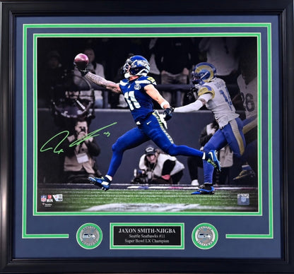 Jaxon Smith Njigba Signed 16x20 Photo Framed W/Plaque Auto Fanatics COA Seahawks