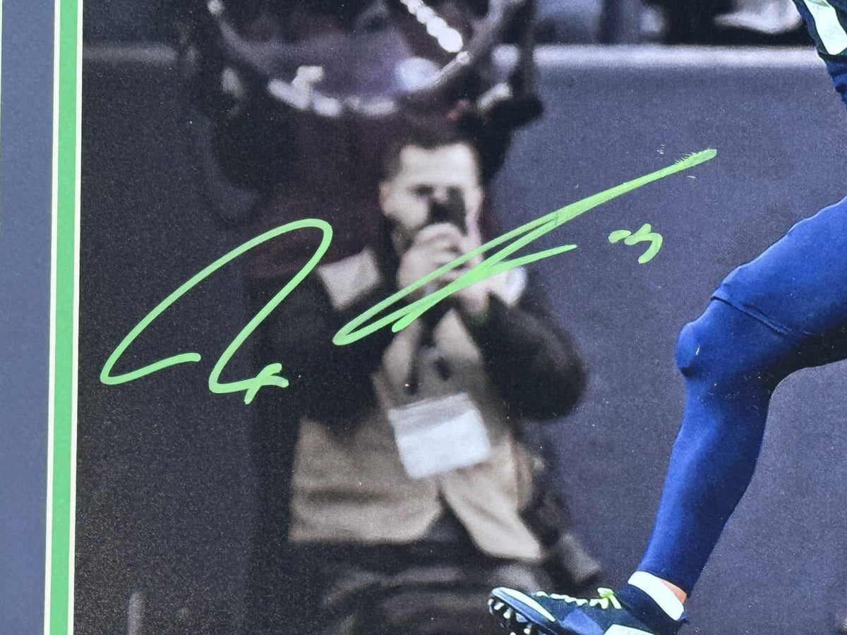 Jaxon Smith Njigba Signed 16x20 Photo Framed W/Plaque Auto Fanatics COA Seahawks