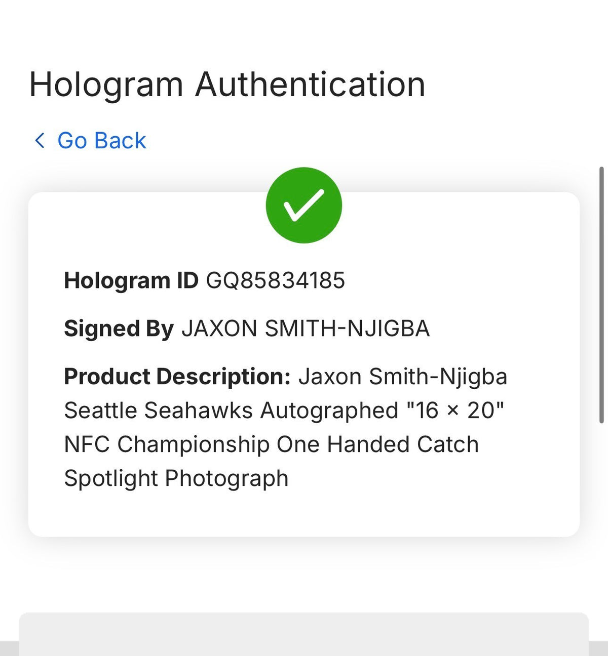 Jaxon Smith Njigba Signed 16x20 Photo Framed W/Plaque Auto Fanatics COA Seahawks