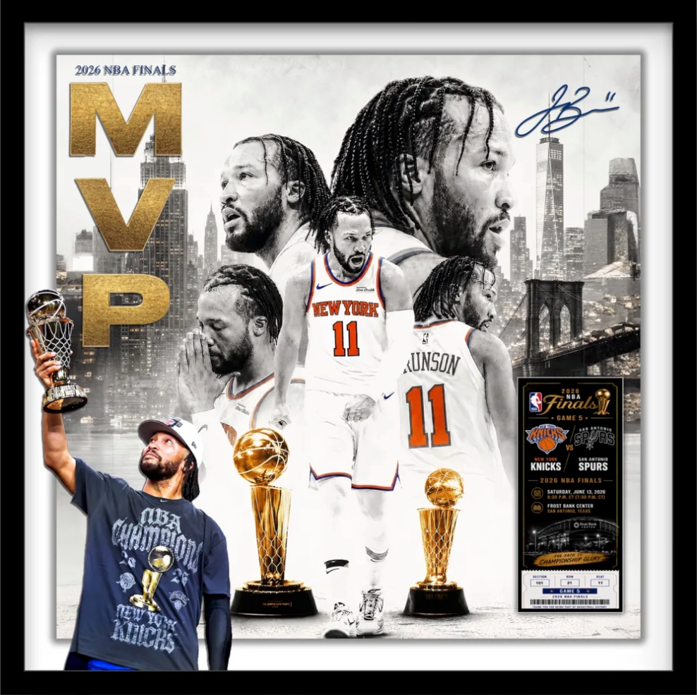 Jalen Brunson NY Knicks 2026 Nba Finals MVP Photo framed 3d Shadowbox 22x22