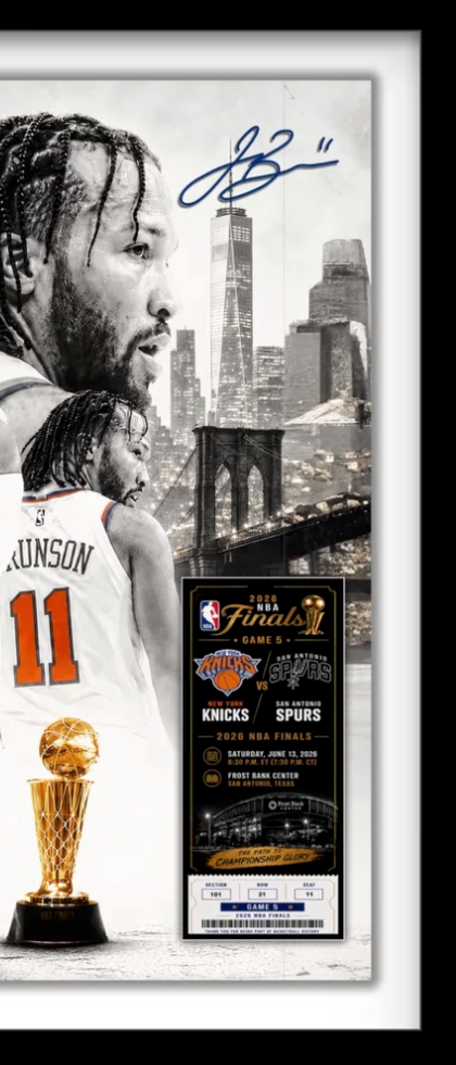 Jalen Brunson NY Knicks 2026 Nba Finals MVP Photo framed 3d Shadowbox 22x22