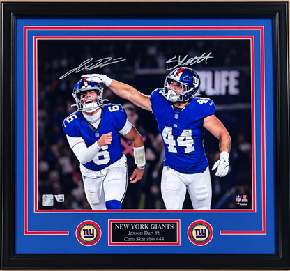 Jaxson Dart Cam Skattebo Signed 16x20 Photo Framed Giants Rookie Auto Fanatics