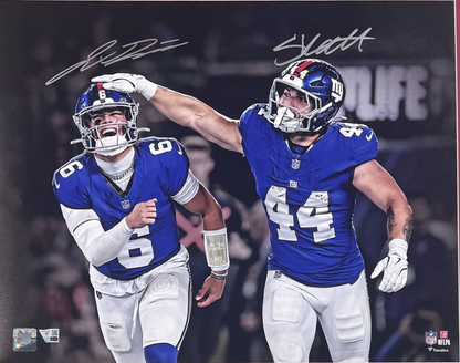 Jaxson Dart Cam Skattebo Signed 16x20 Photo Framed Giants Rookie Auto Fanatics