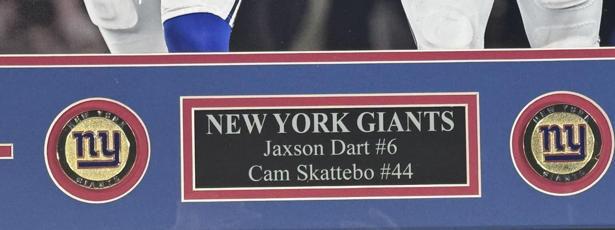 Jaxson Dart Cam Skattebo Signed 16x20 Photo Framed Giants Rookie Auto Fanatics