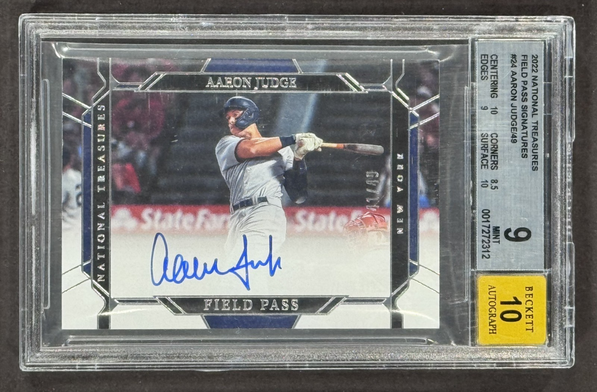 2022 NT Field Pass Signatures Aaron Judge LE /49 BGS Mint 9 Auto 10 NY Yankees