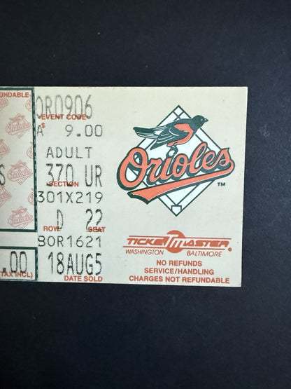 CAL RIPKEN JR. PASSES LOU GEHRIG 2,131 CONSECUTIVE GAMES FULL TICKET Nm - Mint