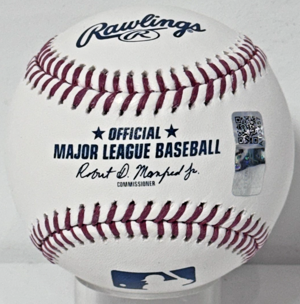 Luis Garcia Jr Signed Official Baseball Yankees Debut Stats Auto Steiner CX COA