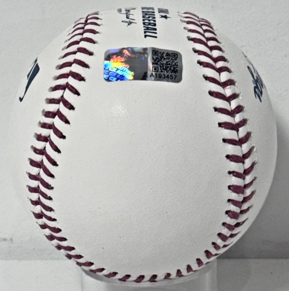 Luis Garcia Jr Signed Official Baseball Yankees Debut Stats Auto Steiner CX COA