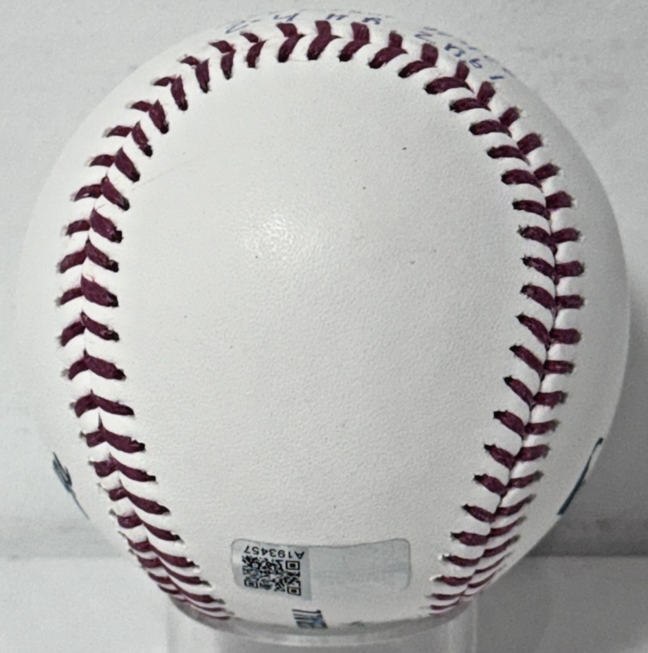 Luis Garcia Jr Signed Official Baseball Yankees Debut Stats Auto Steiner CX COA