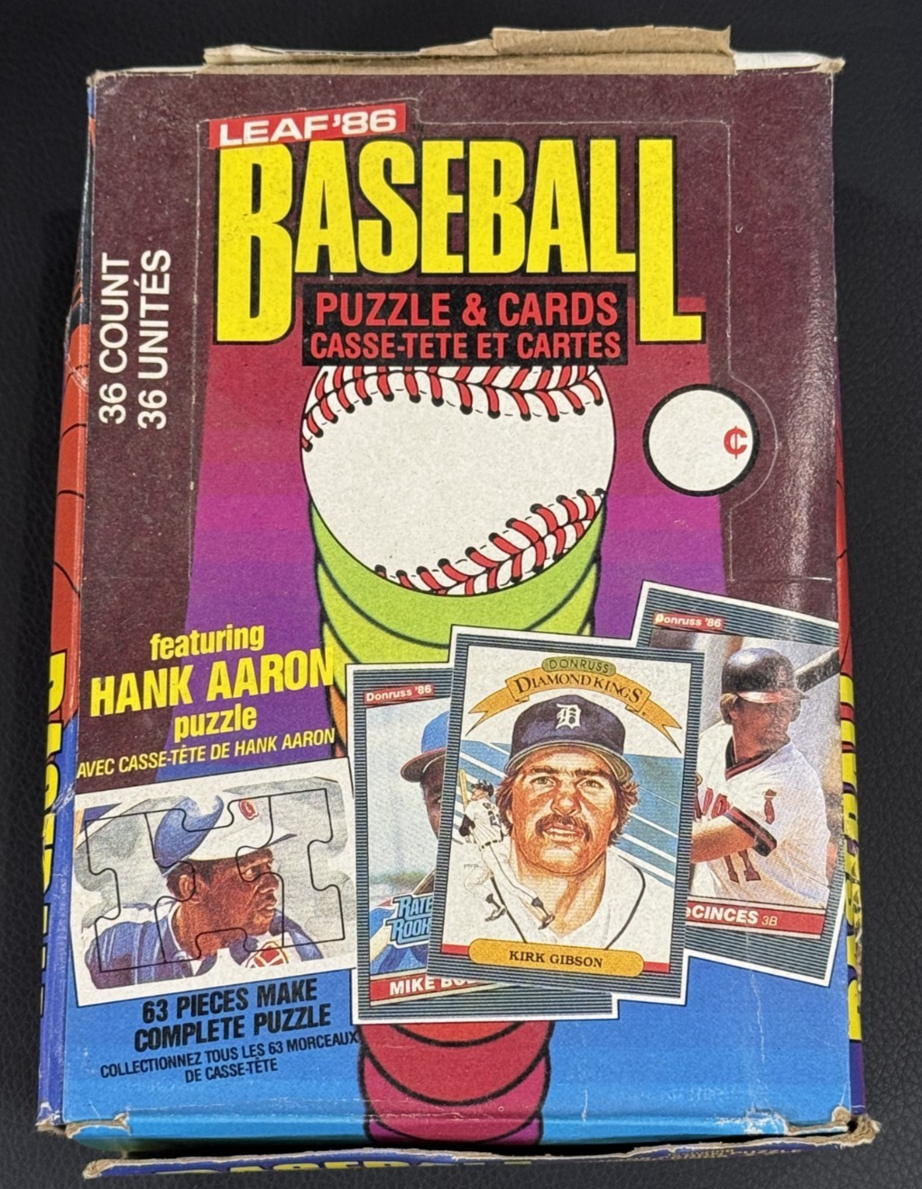 1986 Donruss Leaf Baseball Unopened Wax Box Mint 36 Packs Fred McGriiff Rc Fasc.