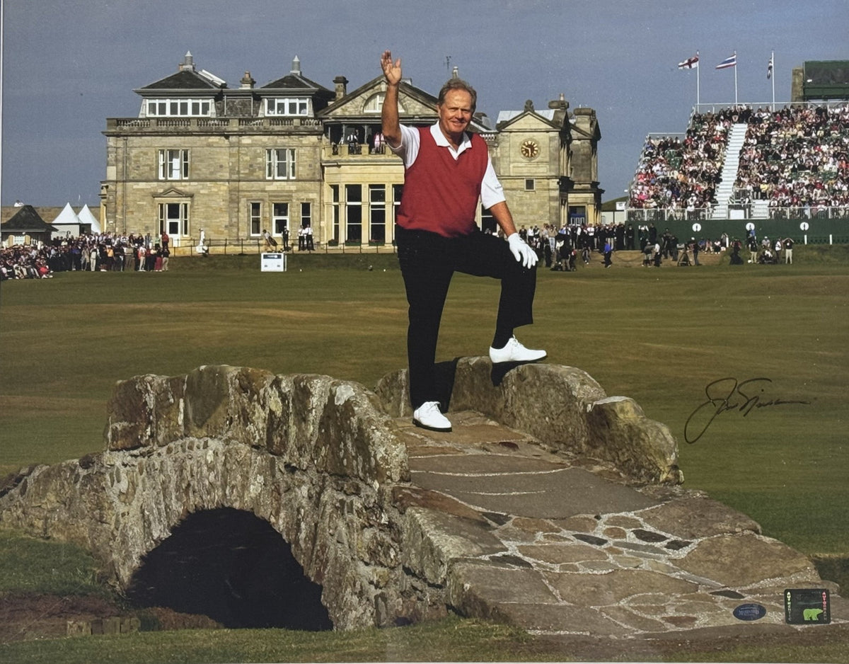 Jack Nicklaus Signed 16x20 2005 British Open Photo Framed W/Plaque Auto MM COA
